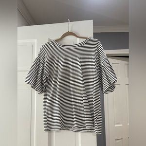 Black and white striped top